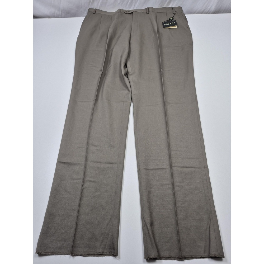 VTG Ralph Lauren Dress Pants Men's 46x36 Olive Wool Pleated Unhemmed NWT